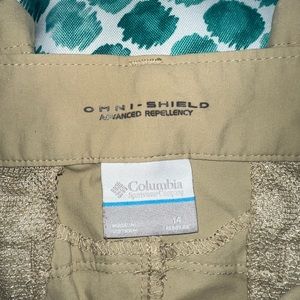 WOMENS COLUMBIA OMNI-SHIELD REPELLENCY PANTS CONVERTIBLE TO SHORTS SZ 14R